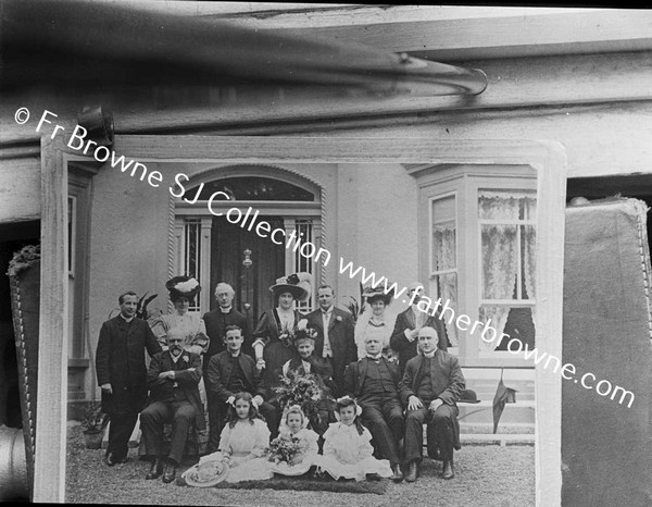 (COPY NEGATIVE) WEDDING GROUP FOR REV.C.DOYLE S.J. INCLUDING REV WILLIE DOYLE,S.J. (CHAPLAIN OF THE IRISH GUARDS)